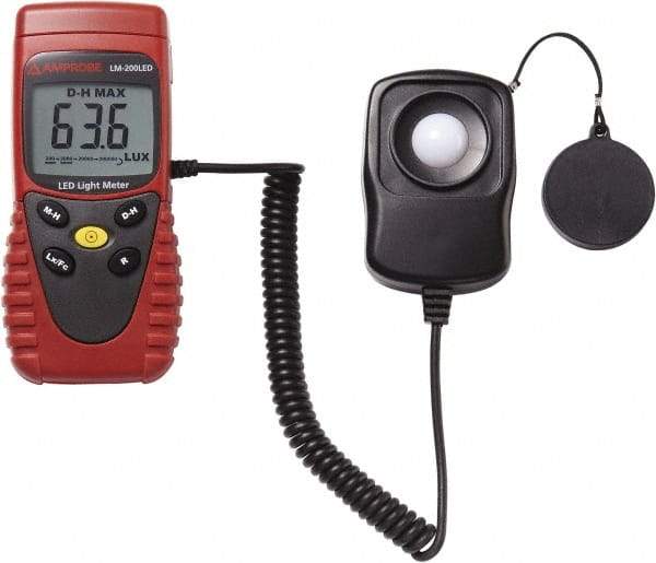 Amprobe - 9 Volt Battery, 40 to 40,000 FC, LCD Display, Silicone Photodiode Light Meter - 3 Accuracy, Compatible with All Visible Light Lighting, Built In Memory - A1 Tooling