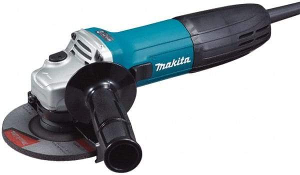 Makita - 4-1/2" Wheel Diam, 11,000 RPM, Corded Angle & Disc Grinder - 5/8-11 Spindle, 120 Volts, 6 Amps - A1 Tooling