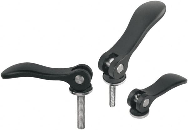 KIPP - M4, Aluminum Threaded Stud Adjustable Clamping Handle - 41.7mm OAL, 13mm High - A1 Tooling