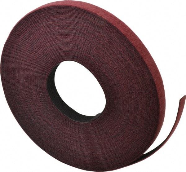 VELCRO Brand - 3/4" Wide x 25 Yd Long Self Fastening Tie/Strap Hook & Loop Roll - Continuous Roll, Cranberry, Fire Retardant, Printable Surface - A1 Tooling