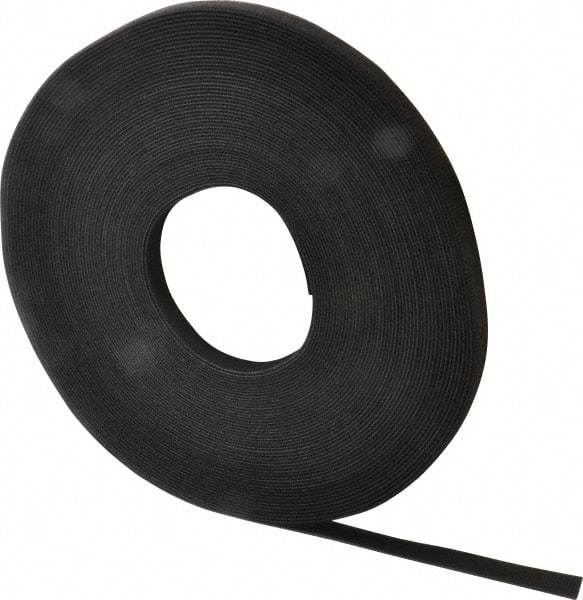 VELCRO Brand - 1/2" Wide x 25 Yd Long Self Fastening Tie/Strap Hook & Loop Roll - Continuous Roll, Black - A1 Tooling