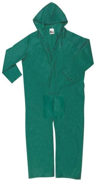 MCR Safety - Size 4XL, Green, Rain, Limited Flammability Coverall - 60" Chest, Snap Ankle, Take Up Snaps Wrist - A1 Tooling