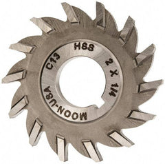 Made in USA - 2" Diam x 1/4" Width of Cut, 14 Teeth, High Speed Steel Side Milling Cutter - Straight Teeth, Uncoated - A1 Tooling