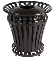 Rubbermaid - Black Round Trash Can - Steel, 32" High - A1 Tooling