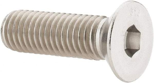 Value Collection - 1/2-13 UNC Hex Socket Drive, 82° Flat Screw - Grade 316 Stainless Steel, 1-3/4" OAL - A1 Tooling