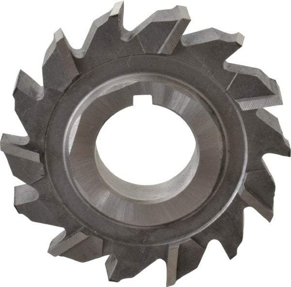 Made in USA - 2-1/8" Diam x 3/8" Width of Cut, 14 Teeth, High Speed Steel Side Milling Cutter - Staggered Teeth, Uncoated - A1 Tooling