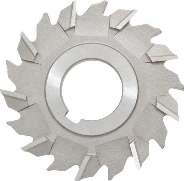 Made in USA - 3" Diam x 1/4" Width of Cut, 18 Teeth, High Speed Steel Side Milling Cutter - Staggered Teeth, Uncoated - A1 Tooling