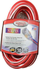 Southwire - 50', 12/3 Gauge/Conductors, Red/White Outdoor Extension Cord - 1 Receptacle, 15 Amps, 125 VAC, UL SJTW, NEMA 5-15P, 5-15R - A1 Tooling