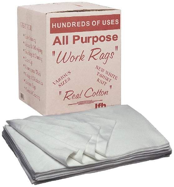 Ability One - 9 Inch Long x 11-1/2 Inch Wide Cotton Rags - White, Box - A1 Tooling