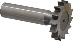 Made in USA - 1-1/4" Diam x 7/32" Face Width, High Speed Steel, 14 Teeth, Shank Connection Woodruff Keyseat Cutter - Uncoated, 2-7/32" OAL x 1/2" Shank, Straight Teeth, ANSI 710, Old Standard 20 - A1 Tooling