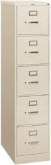 Hon - 15" Wide x 60" High x 26-1/2" Deep, 5 Drawer Vertical File - Steel, Light Gray - A1 Tooling