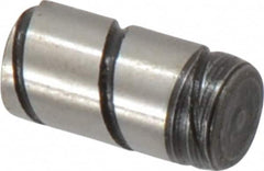 Jergens - 1/4" Diam x 1/2" Pin Length Alloy Steel Grooved Dowel Pin - C 47-58 & C 60-64 (Surface) Hardness, 1 Beveled & 1 Threaded End - A1 Tooling