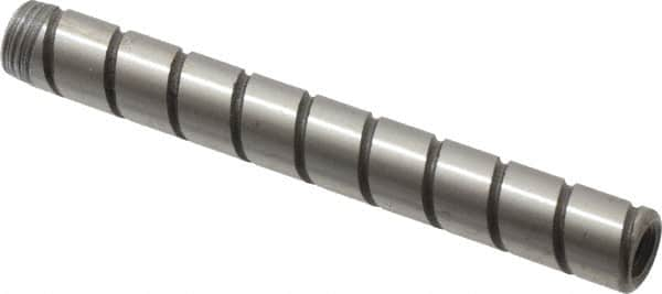 Jergens - 1/4" Diam x 2" Pin Length Alloy Steel Grooved Dowel Pin - C 47-58 & C 60-64 (Surface) Hardness, 1 Beveled & 1 Threaded End - A1 Tooling