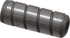 Jergens - 3/8" Diam x 1" Pin Length Alloy Steel Grooved Dowel Pin - C 47-58 & C 60-64 (Surface) Hardness, 1 Beveled & 1 Threaded End - A1 Tooling