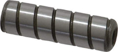 Jergens - 3/8" Diam x 1-1/4" Pin Length Alloy Steel Grooved Dowel Pin - C 47-58 & C 60-64 (Surface) Hardness, 1 Beveled & 1 Threaded End - A1 Tooling