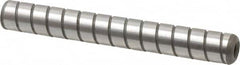 Jergens - 3/8" Diam x 3" Pin Length Alloy Steel Grooved Dowel Pin - C 47-58 & C 60-64 (Surface) Hardness, 1 Beveled & 1 Threaded End - A1 Tooling