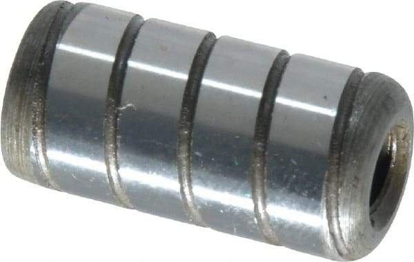 Jergens - 1/2" Diam x 1" Pin Length Alloy Steel Grooved Dowel Pin - C 47-58 & C 60-64 (Surface) Hardness, 1 Beveled & 1 Threaded End - A1 Tooling