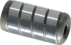 Jergens - 1/2" Diam x 1" Pin Length Alloy Steel Grooved Dowel Pin - C 47-58 & C 60-64 (Surface) Hardness, 1 Beveled & 1 Threaded End - A1 Tooling