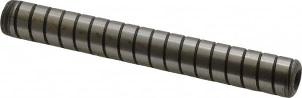 Jergens - 1/2" Diam x 4" Pin Length Alloy Steel Grooved Dowel Pin - C 47-58 & C 60-64 (Surface) Hardness, 1 Beveled & 1 Threaded End - A1 Tooling