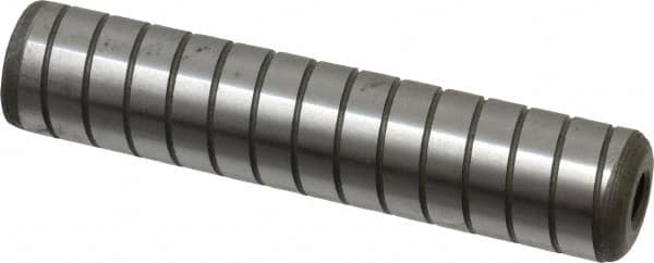 Jergens - 5/8" Diam x 3" Pin Length Alloy Steel Grooved Dowel Pin - C 47-58 & C 60-64 (Surface) Hardness, 1 Beveled & 1 Threaded End - A1 Tooling