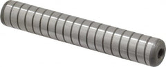 Jergens - 5/8" Diam x 4" Pin Length Alloy Steel Grooved Dowel Pin - C 47-58 & C 60-64 (Surface) Hardness, 1 Beveled & 1 Threaded End - A1 Tooling