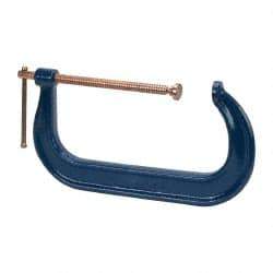 Gibraltar - Regular-Duty 12" Max Opening, 6-5/16" Throat Depth, Forged Steel Standard C-Clamp - 9,500 Lb Capacity, 3" Min Opening, Deep Throat, Copper Plated Screw - A1 Tooling