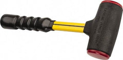 NUPLA - 32 oz Head 2" Face Diam Urethane Dead Blow Hammer - 13-11/16" OAL, Fiberglass Handle - A1 Tooling