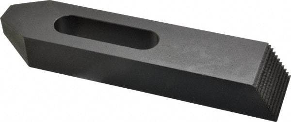 Gibraltar - 3/4" Stud, Steel, Serrated Strap Clamp - 2-3/16" Travel, 8" OAL x 1-3/4" Wide x 1-1/8" High, Black Oxide Finish, Tapered Nose - A1 Tooling