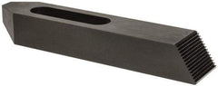 Gibraltar - 7/8, 1" Stud, Steel, Serrated Strap Clamp - 2-15/16" Travel, 10" OAL x 2" Wide x 1-1/2" High, Black Oxide Finish, Tapered Nose - A1 Tooling