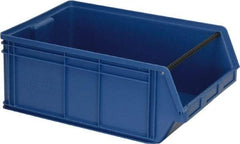 Quantum Storage - 140 Lb. Load Capacity, 29" Deep, Blue Polyethylene Hopper Stacking Bin - 11-7/8" High x 18-3/8" Wide x 29" Long - A1 Tooling