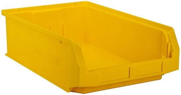 Quantum Storage - 80 Lb. Load Capacity, 19-3/4" Deep, Yellow Polyethylene Hopper Stacking Bin - 5-7/8" High x 12-3/8" Wide x 19-3/4" Long - A1 Tooling