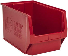 Quantum Storage - 100 Lb. Load Capacity, 19-3/4" Deep, Red Polyethylene Hopper Stacking Bin - 11-7/8" High x 12-3/8" Wide x 19-3/4" Long - A1 Tooling