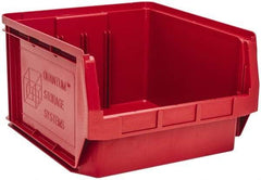 Quantum Storage - 120 Lb. Load Capacity, 19-3/4" Deep, Red Polyethylene Hopper Stacking Bin - 11-7/8" High x 18-3/8" Wide x 19-3/4" Long - A1 Tooling