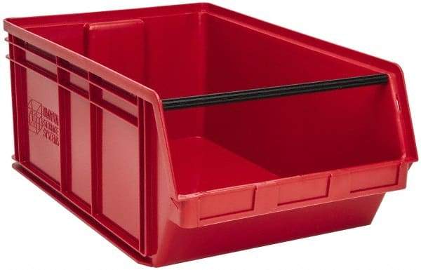 Quantum Storage - 140 Lb. Load Capacity, 29" Deep, Red Polyethylene Hopper Stacking Bin - 11-7/8" High x 18-3/8" Wide x 29" Long - A1 Tooling