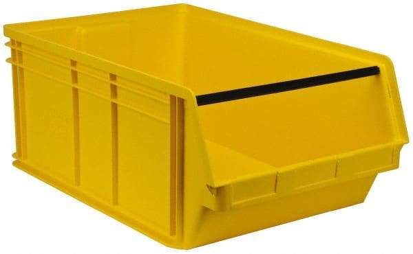 Quantum Storage - 140 Lb. Load Capacity, 29" Deep, Yellow Polyethylene Hopper Stacking Bin - 11-7/8" High x 18-3/8" Wide x 29" Long - A1 Tooling