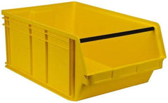 Quantum Storage - 140 Lb. Load Capacity, 29" Deep, Yellow Polyethylene Hopper Stacking Bin - 11-7/8" High x 18-3/8" Wide x 29" Long - A1 Tooling