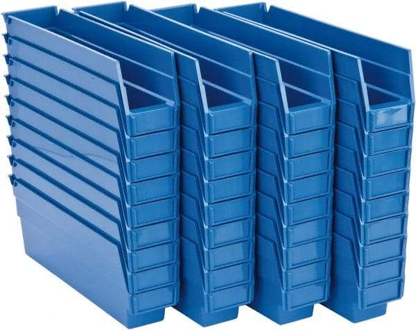 Quantum Storage - 50 Lb. Load Capacity, 11-5/8" Deep, Blue Polypropylene Hopper Shelf Bin - 4" High x 2-3/4" Wide x 11-5/8" Long - A1 Tooling