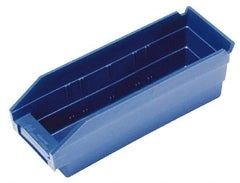 Quantum Storage - 50 Lb. Load Capacity, 17-7/8" Deep, Blue Polypropylene Hopper Shelf Bin - 4" High x 4-1/8" Wide x 17-7/8" Long - A1 Tooling