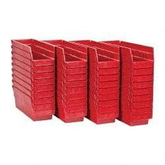 Quantum Storage - 50 Lb. Load Capacity, 11-5/8" Deep, Red Polypropylene Hopper Shelf Bin - 4" High x 4-1/8" Wide x 11-5/8" Long - A1 Tooling