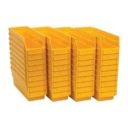 Quantum Storage - 50 Lb. Load Capacity, 11-5/8" Deep, Yellow Polypropylene Hopper Shelf Bin - 4" High x 4-1/8" Wide x 11-5/8" Long - A1 Tooling