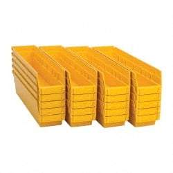 Quantum Storage - 50 Lb. Load Capacity, 17-7/8" Deep, Yellow Polypropylene Hopper Shelf Bin - 4" High x 4-1/8" Wide x 17-7/8" Long - A1 Tooling