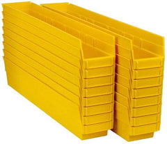 Quantum Storage - 50 Lb. Load Capacity, 23-5/8" Deep, Yellow Polypropylene Hopper Shelf Bin - 4" High x 4-1/8" Wide x 23-5/8" Long - A1 Tooling