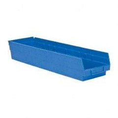 Quantum Storage - 50 Lb. Load Capacity, 23-5/8" Deep, Blue Polypropylene Hopper Shelf Bin - 4" High x 6-5/8" Wide x 23-5/8" Long - A1 Tooling