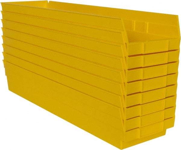 Quantum Storage - 50 Lb. Load Capacity, 23-5/8" Deep, Yellow Polypropylene Hopper Shelf Bin - 4" High x 6-5/8" Wide x 23-5/8" Long - A1 Tooling