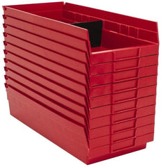 Quantum Storage - 50 Lb. Load Capacity, 17-7/8" Deep, Red Polypropylene Hopper Shelf Bin - 4" High x 8-3/8" Wide x 17-7/8" Long - A1 Tooling