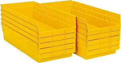 Quantum Storage - 50 Lb. Load Capacity, 17-7/8" Deep, Yellow Polypropylene Hopper Shelf Bin - 4" High x 8-3/8" Wide x 17-7/8" Long - A1 Tooling