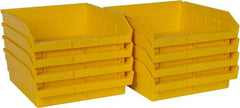 Quantum Storage - 50 Lb. Load Capacity, 11-5/8" Deep, Yellow Polypropylene Hopper Shelf Bin - 4" High x 11-1/8" Wide x 11-5/8" Long - A1 Tooling