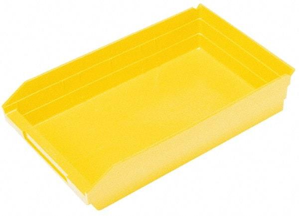 Quantum Storage - 50 Lb. Load Capacity, 17-7/8" Deep, Yellow Polypropylene Hopper Shelf Bin - 4" High x 11-1/8" Wide x 17-7/8" Long - A1 Tooling