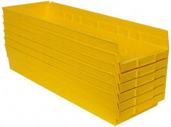 Quantum Storage - 50 Lb. Load Capacity, 23-5/8" Deep, Yellow Polypropylene Hopper Shelf Bin - 4" High x 8-3/8" Wide x 23-5/8" Long - A1 Tooling