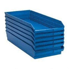 Quantum Storage - 50 Lb. Load Capacity, 23-5/8" Deep, Blue Polypropylene Hopper Shelf Bin - 4" High x 11-1/8" Wide x 23-5/8" Long - A1 Tooling